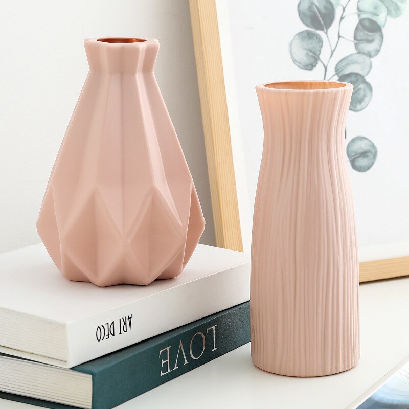 Plastic Bloem Vaas Decoratie Thuis Witte Vazen Imitatie Keramische Vaas Bloempot Decoratie Nordic Stijl Bloem Mand Vazen