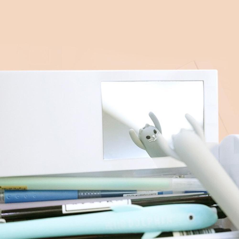 Kawaii Pencil Case Double Layer Pen Box With Mirror Calculator Whiteboard Pen Wiper For School Supplies Cosmetic case etui