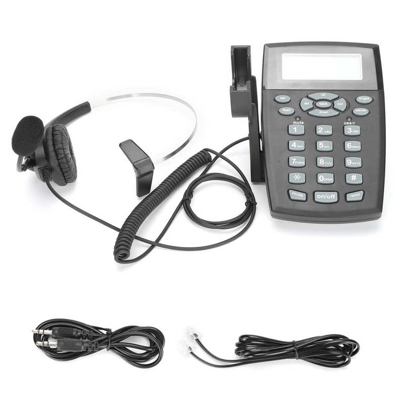 HT810 Call Center Bedrade Telefoon Met Omnidirectionele Headset Duurzaam Telefoon Met Headset Set Voor Kantoor