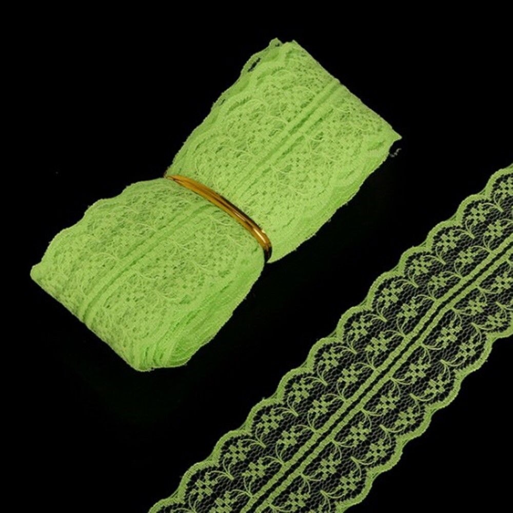 10 Yard/lot DIY Kant Lint Tape 45 MM Kant Breedte Geborduurde Netto Kant Trim Stof Voor naaien Decoratie Kant Stof: light green