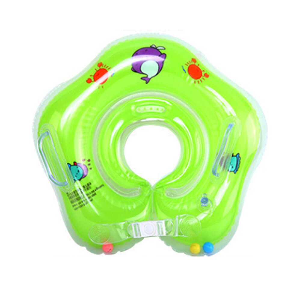 Nyfödd baby simkrage säker justerbar flytande cirkel uppblåsbara leksaker simring pool badtillbehör #37: Grön