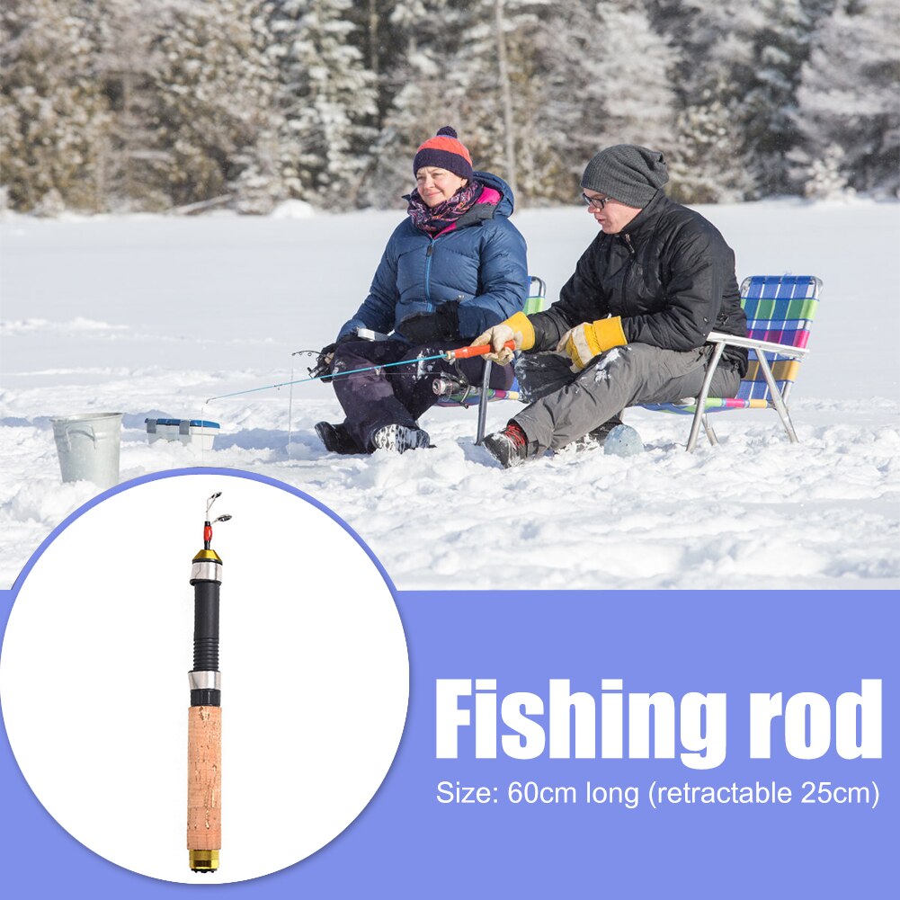 Ice Fishing Rod 60cm Portable Mini Telescopic Winter Fishing Pole Folded River Shrimp Carp Tackle Tool pesca Accessories