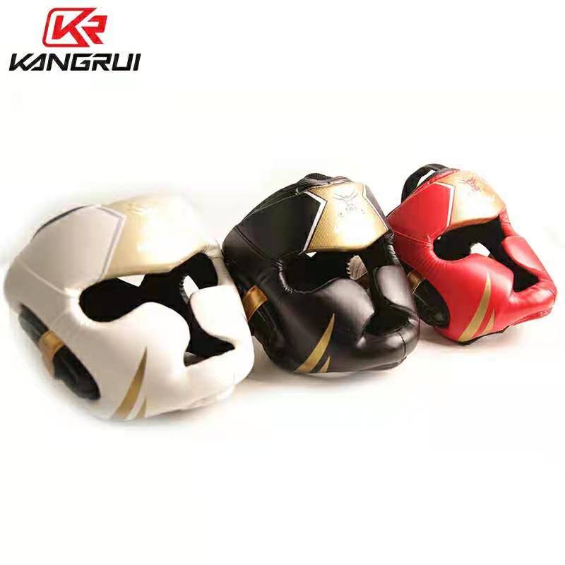 Casque de boxe MMA en Faux cuir, pour l'entraînement, Kickboxing, karaté, Taekwondo, pour hommes et femmes, pour enfants, Muay Thai Free Fight
