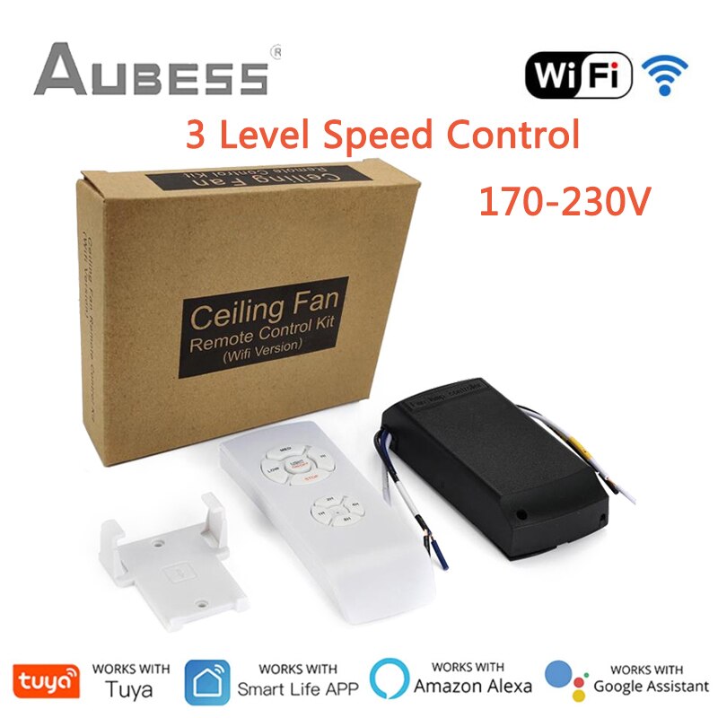 Módulo controlador de ventilador de techo, controlador de velocidad de ventilador WiFi, RF, Tuya, para Alexa, Google Home, Smart Life, App: 170v-220v
