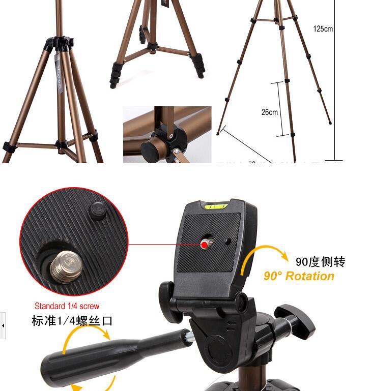 weifeng WT 3130 handiness Video camera Camcorder DV tripod Mobile phone clip portable tripod Aluminum