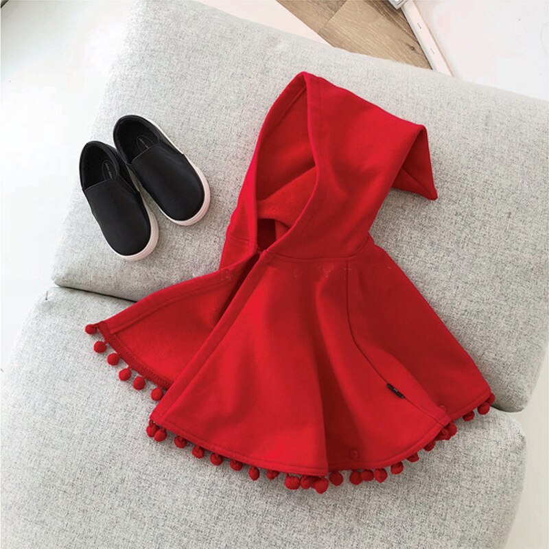 nueva Otoño Invierno niña Niño Rojo con capucha capa cárdigan niño bebé