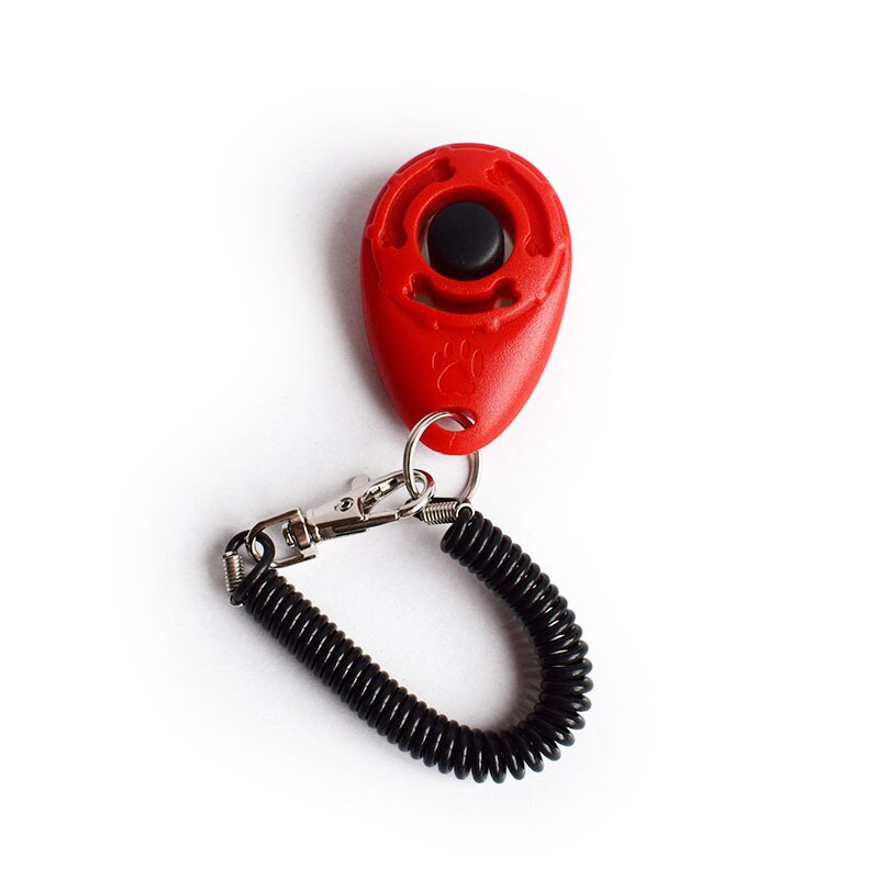 Pet Dog Trainings Personal Sounder Dog Trainer Click Adjustable Sound Plastic Key Chain and Wristband Dog Pet Product: Red