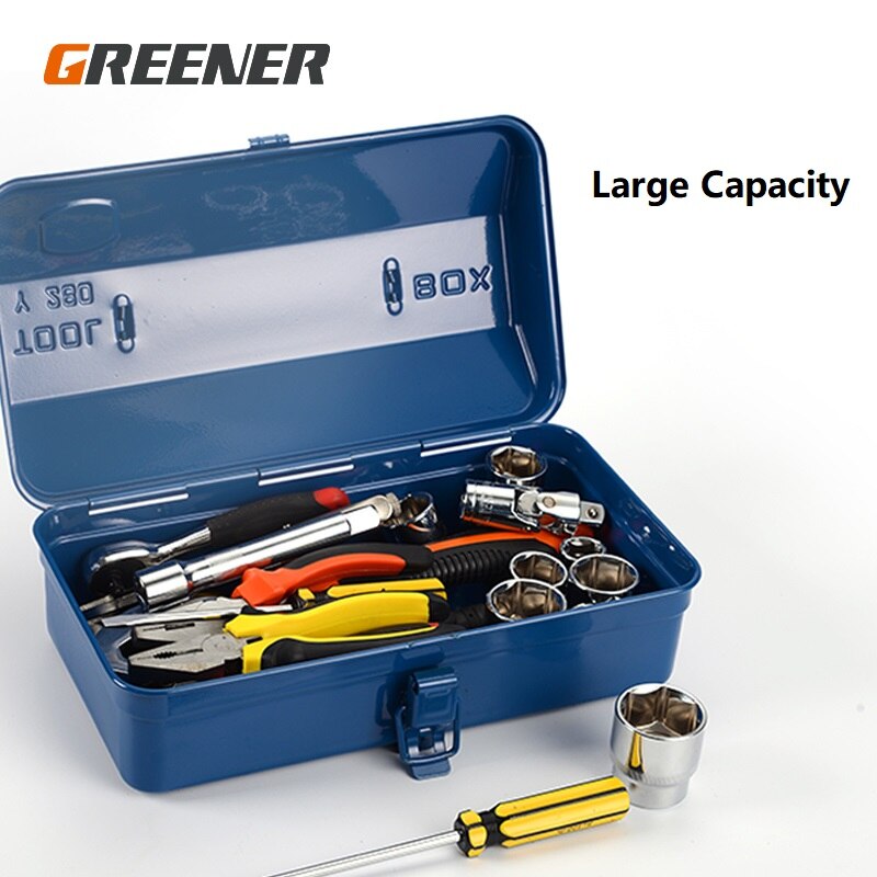 Boîte à outils valise professionnelle étanche organisateur vide fer à la maison grand rangement en métal boîte à outils Portable polyvalente