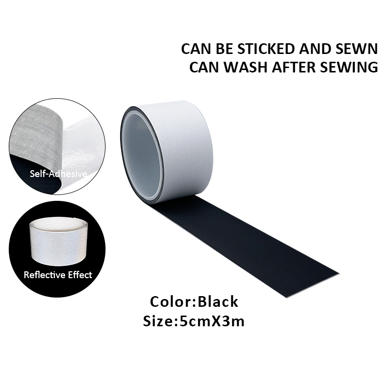 Roadstar Black Reflector Self-Adhesive Reflective Fabric Car Sticker Warning Tape Safety Mark Stick on Car Bag Helmet RS-800BJ: WHITE