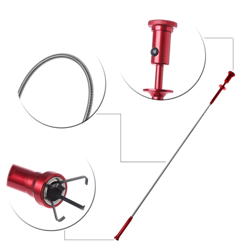 Flexible Pick Up Tool Magnet 4 Claw LED Light Spring Grip Home Toilet Gadget