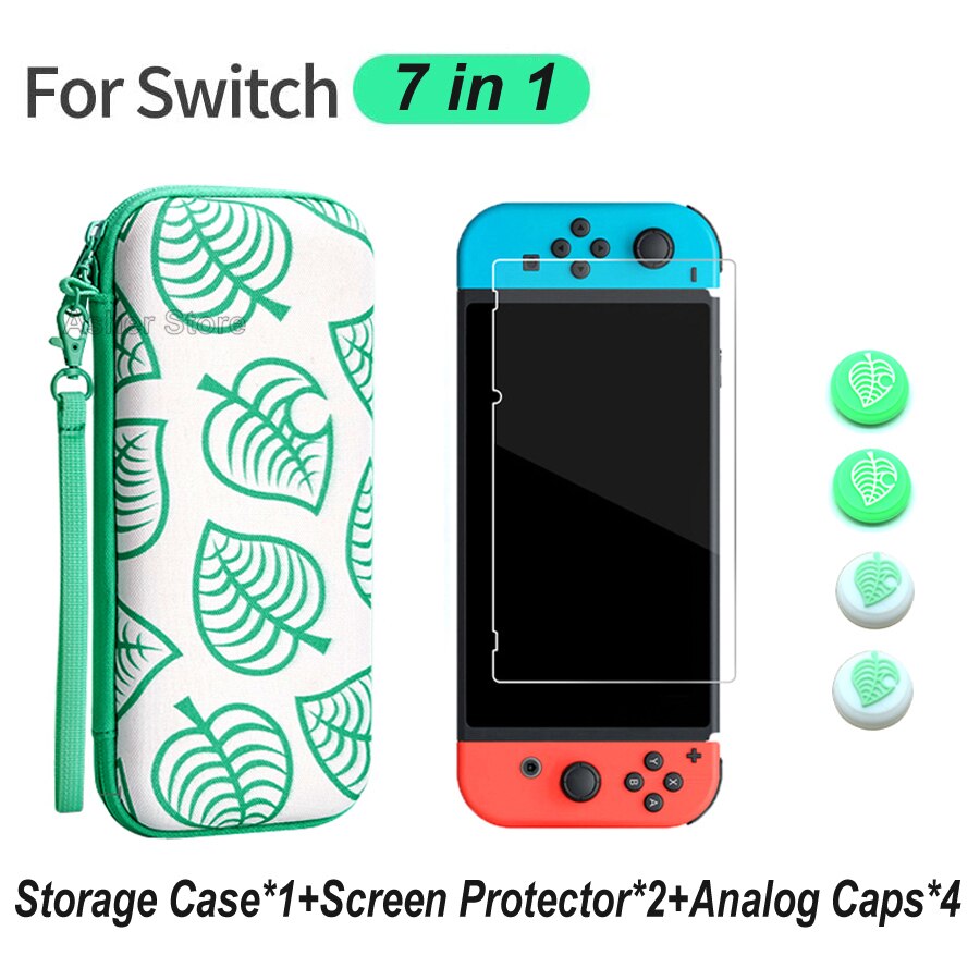 Nuovo 7 in 1 Nintend Interruttore Accessori di Caso di Immagazzinaggio Sacchetto Portatile + 2 Protezione Dello Schermo + 4 Analogico Tappi per nintendoswitch Console: Package 1