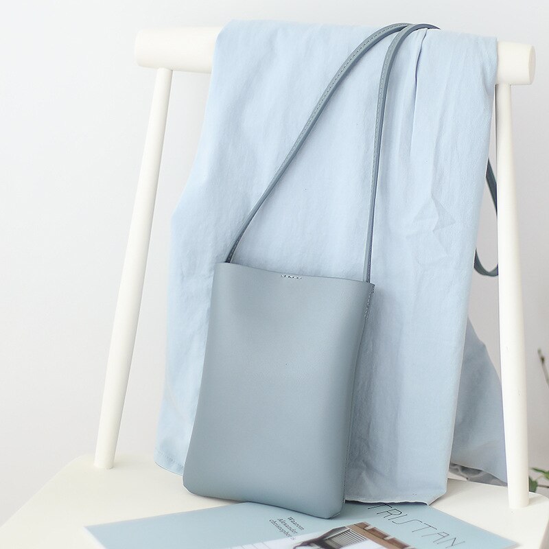 Youda – sac à bandoulière en matériau PU, pochette pour téléphone Portable, Style classique, Simple, pour filles: BLEU CIEL