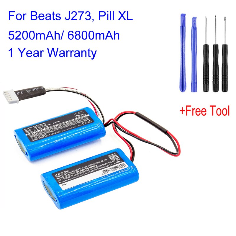 Cameron Sino J273/ICR18650NH,J273-1303010 para Beats J273, Pill XL CS-BTP273SL Bluetooth batería de altavoz de repuesto bateria