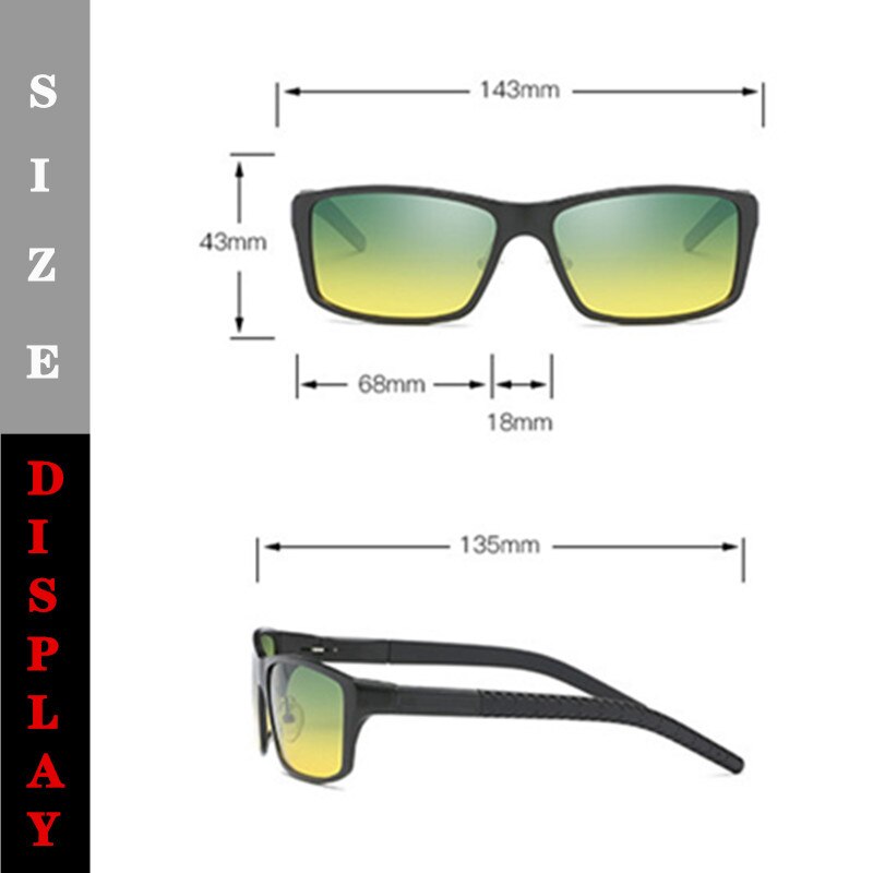 Kaixing aluminium dag- og nattesynsbriller mænd polariserede kørebriller top vintage solbriller kvinder antirefleks zonnebril heren