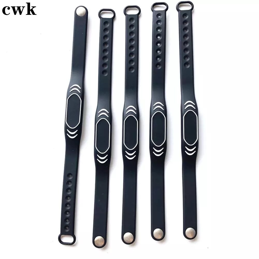 10Pcs 125KHz RFID EM4100 TK4100 Read Only Waterproof NFC Tag Silicone Band Wristband Bracelet ID Access Control Card