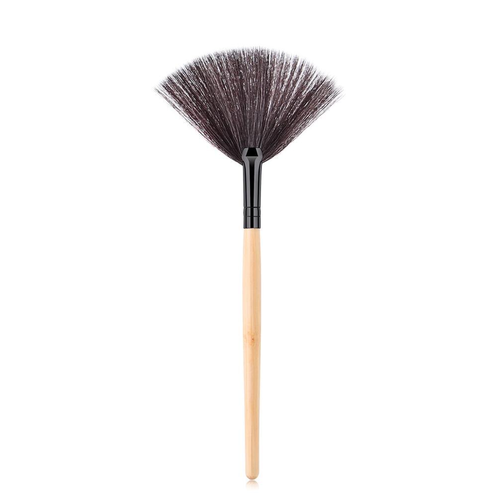Brochas de maquillaje para cosmética , en forma de ventilador, iluminador, colorete en polvo para rostro, herramientas de maquillaje facial