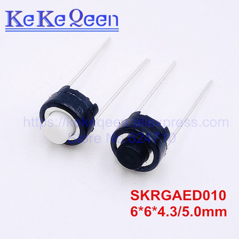 100pcs SKRGAED010 ALPS Tact Switch 6*6*4.3/6*6*5 white black touch switch 6*6*4.3mm/6*6*5mm DIP Tactile Push Button Micro Switch