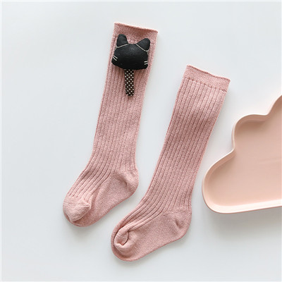 Baby Meisjes Lange Sok Peuter Knie Hoge Sokken Voor Meisje Candy Kleur Been Warmer Katoen Warm Boot Sok Mode Prinses jurk Sokken: Pink / 24M