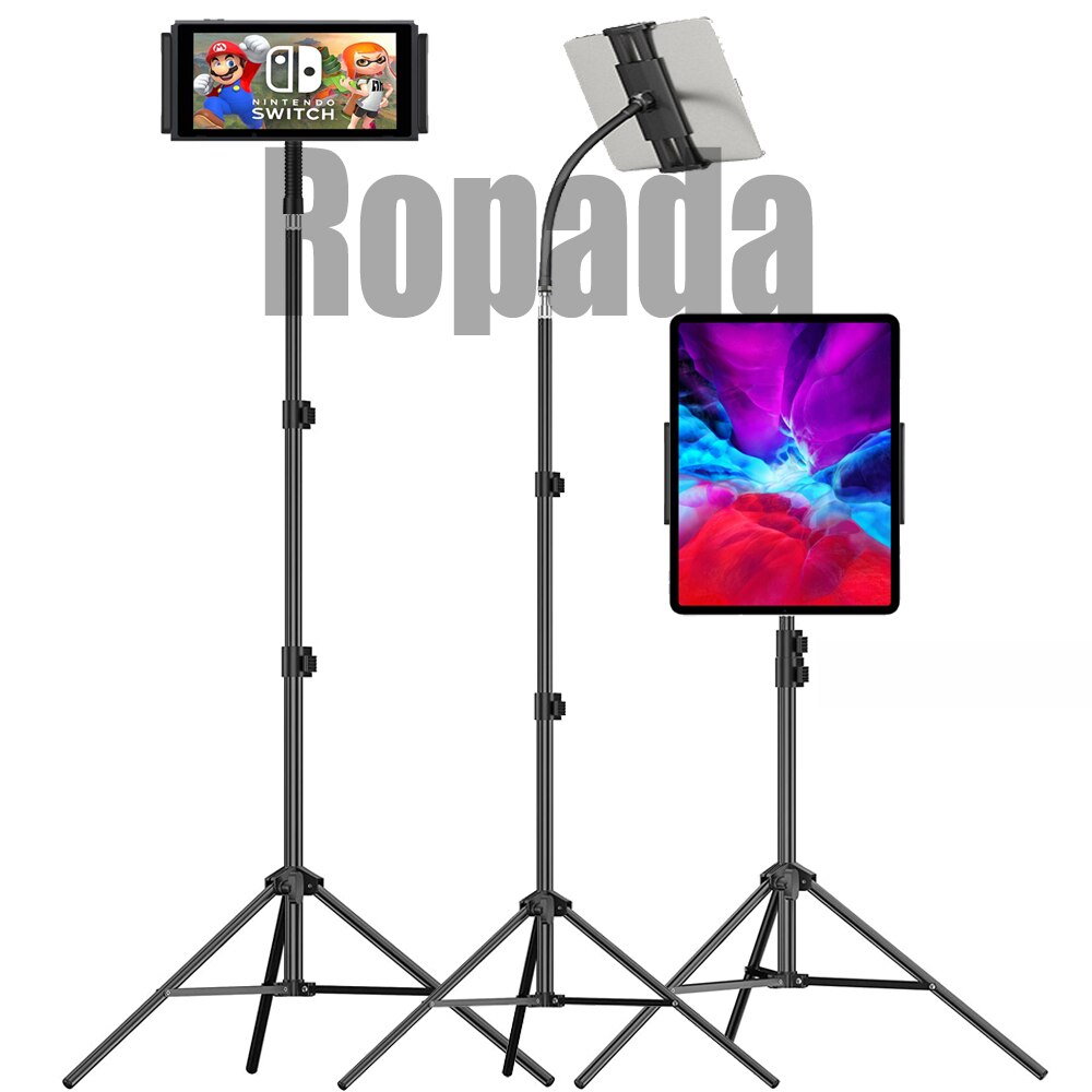 1.7m height Tablet Stand for iPad pro 12.9 air 2 3 4 Tripod Floor Holder Adjustable Tablet Mount mobile phone: Default Title