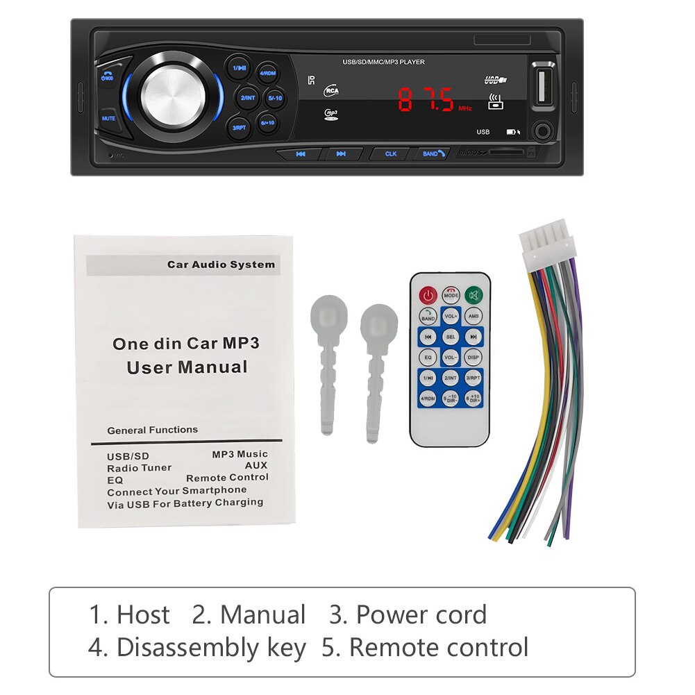 Radio  mp3- afspiller single din bil swm -1028 aux tf-kort u disk i dash-hovedenhed let installation af personlige bilelementer