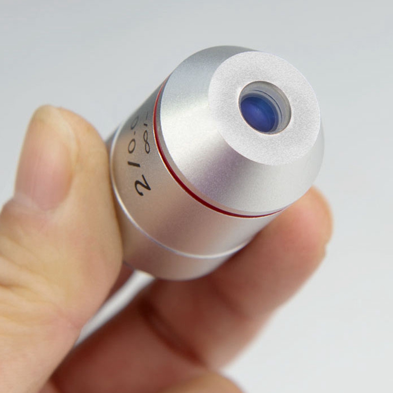 1X 2X Low Magnification Infinity Objective 195 Achromatic Objective Lens with RMS Thread 20.2 mm for Biological Microscope