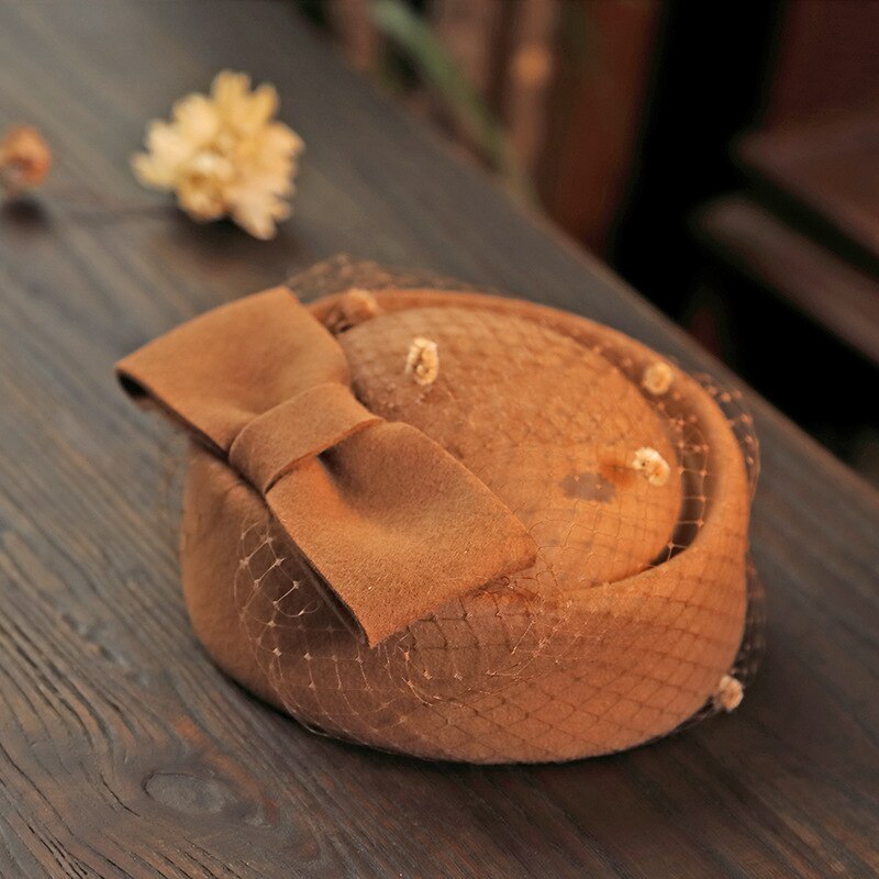 Vrouwen Top Hoed, Baret, Vilten Hoed, Platte Pet, Stewardess Hoed, wedding Bridal Cocktail, Hoofdtooi, Haar Accessoires, 100% Wol