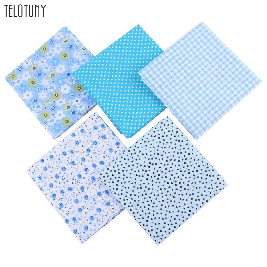 TELOTUNY 5Pcs Kids Handkerchief DIY Hand Stitched Hankies Cotton Printed Small Floral Handkerchief Children Handkerchiefs 1126