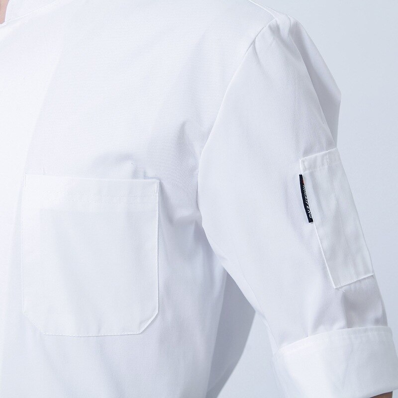Kortärmade sommarkläder för män och kvinnor kockuniform hotellrestaurang matsal till kök kaka bagarkläder