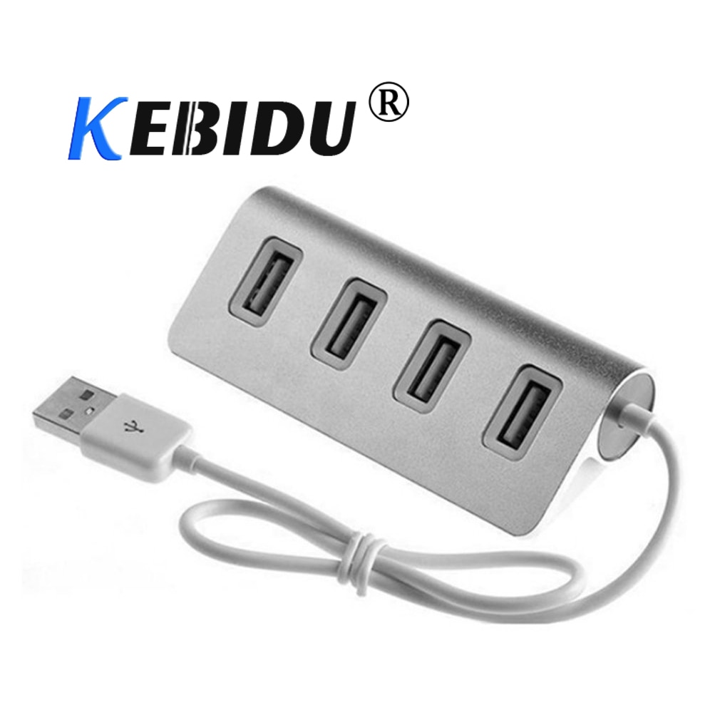Kebidu Aluminium Mini 4 Port Usb Hub High Speed Usb 2.0 Multi Port Hub Usb Splitter Voor Apple Macbook Air laptop Pc Tablet