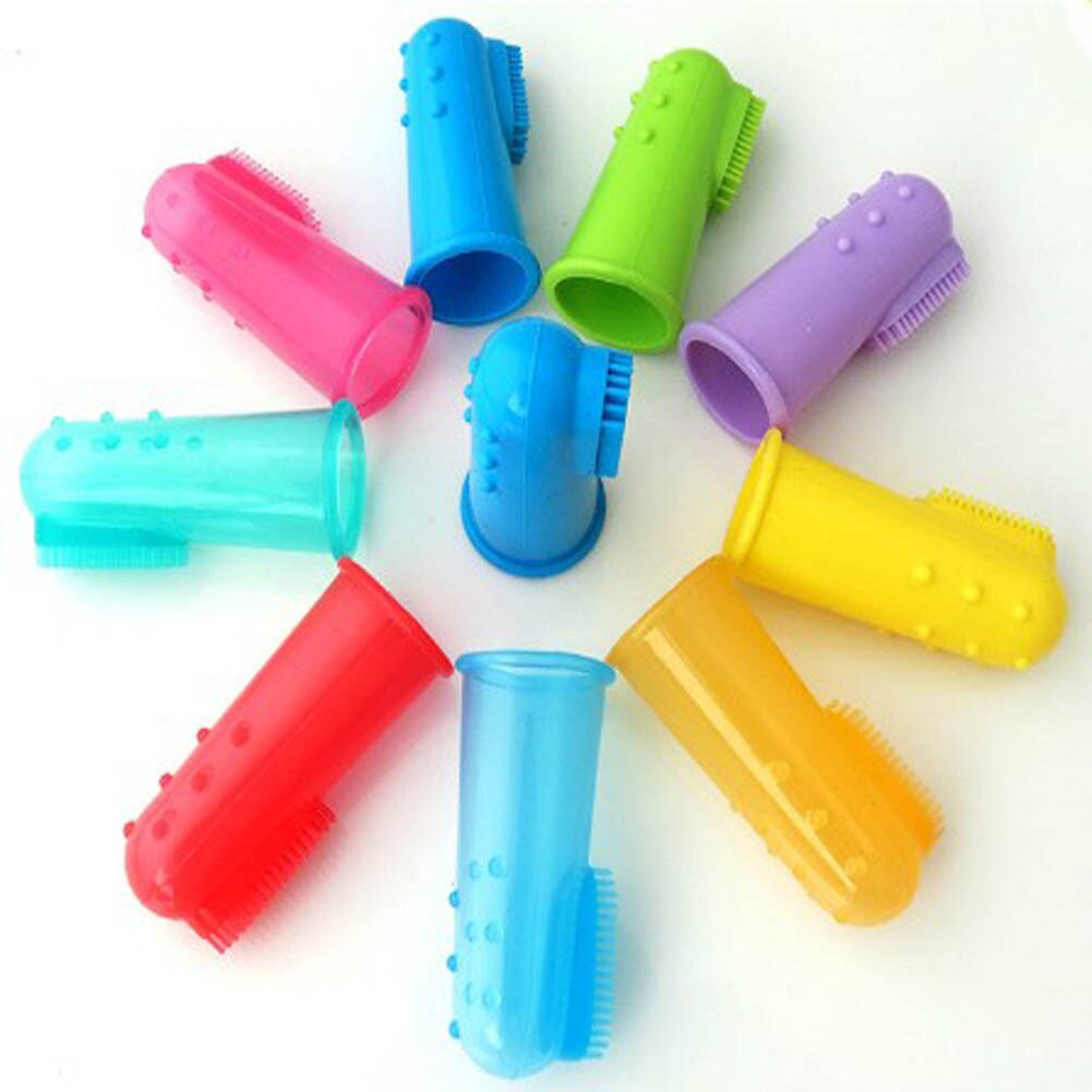 pet Finger Toothbrush Dog Dental Care Cleaning Products Teeth Care Brush Silicone Finger Toothbrush Anti-Bite Toys Pet Supplies
