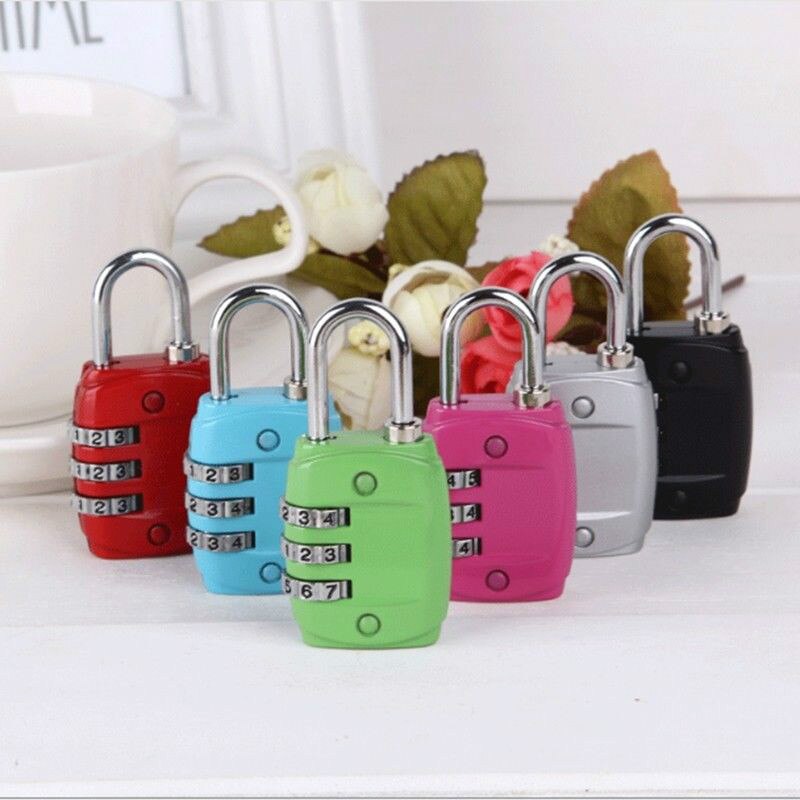 Padlock 3 Dial Digit Password Combination Password Lock Suitcase Luggage Metal Code Lock Mini Coded Keyed Anti-Theft Locks