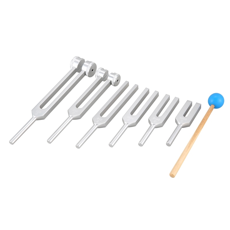 6 Pçs/set Alumínio 128Hz-4096Hz Diapasão Kit de Cura de Som Vibração