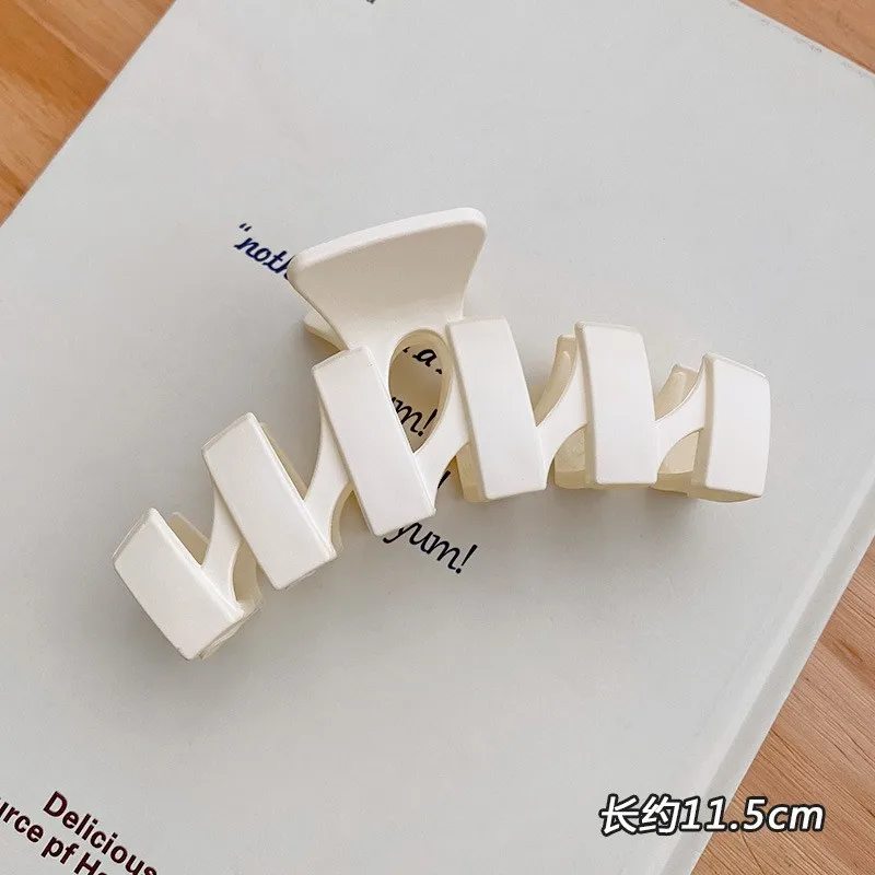 butikk, overdimensjonerte akrylhårklo krabbehårspenner i massiv plast til kvinner, butikk haihårspenner, hårtilbehør til jenter: Elfenben