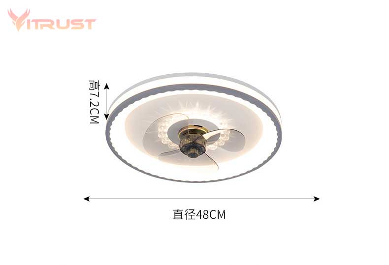 Usynlig vifte ledd taklampe fjernkontroll dimbar ultrastille kan timing vifte led 36w