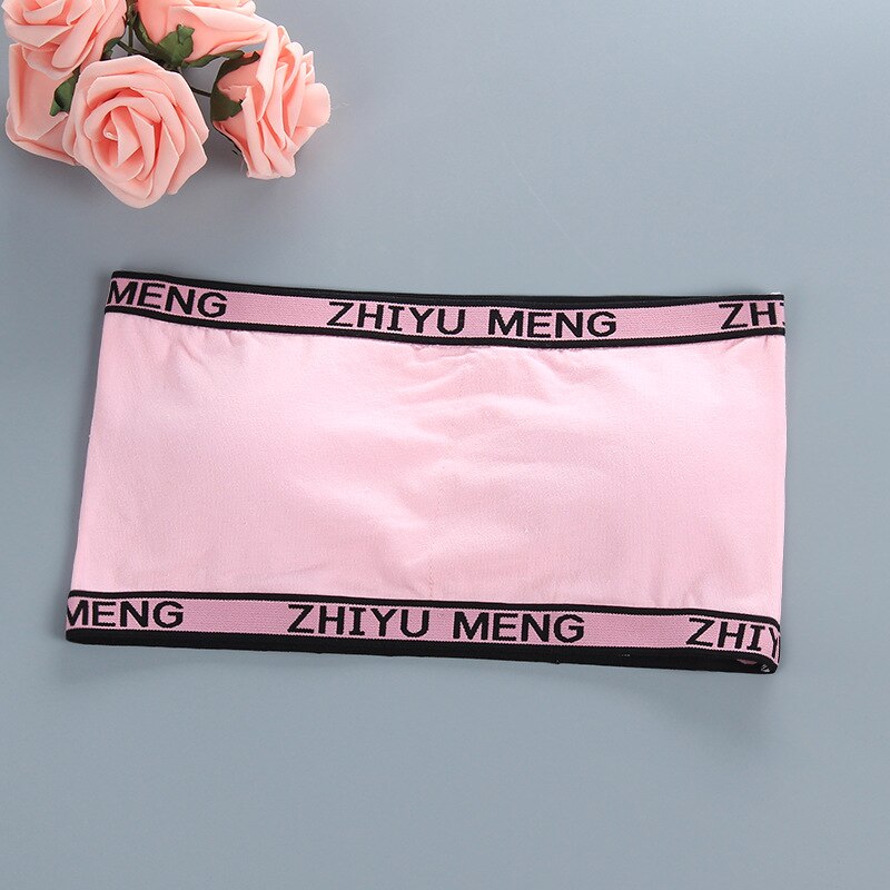 Reggiseno da ragazza regalo Teen Crop Top intimo gilet a spalle scoperte reggiseno da allenamento sportivo lettera Streetwear Tube Top capodanno 7-14Y 10 9: Colore rosa