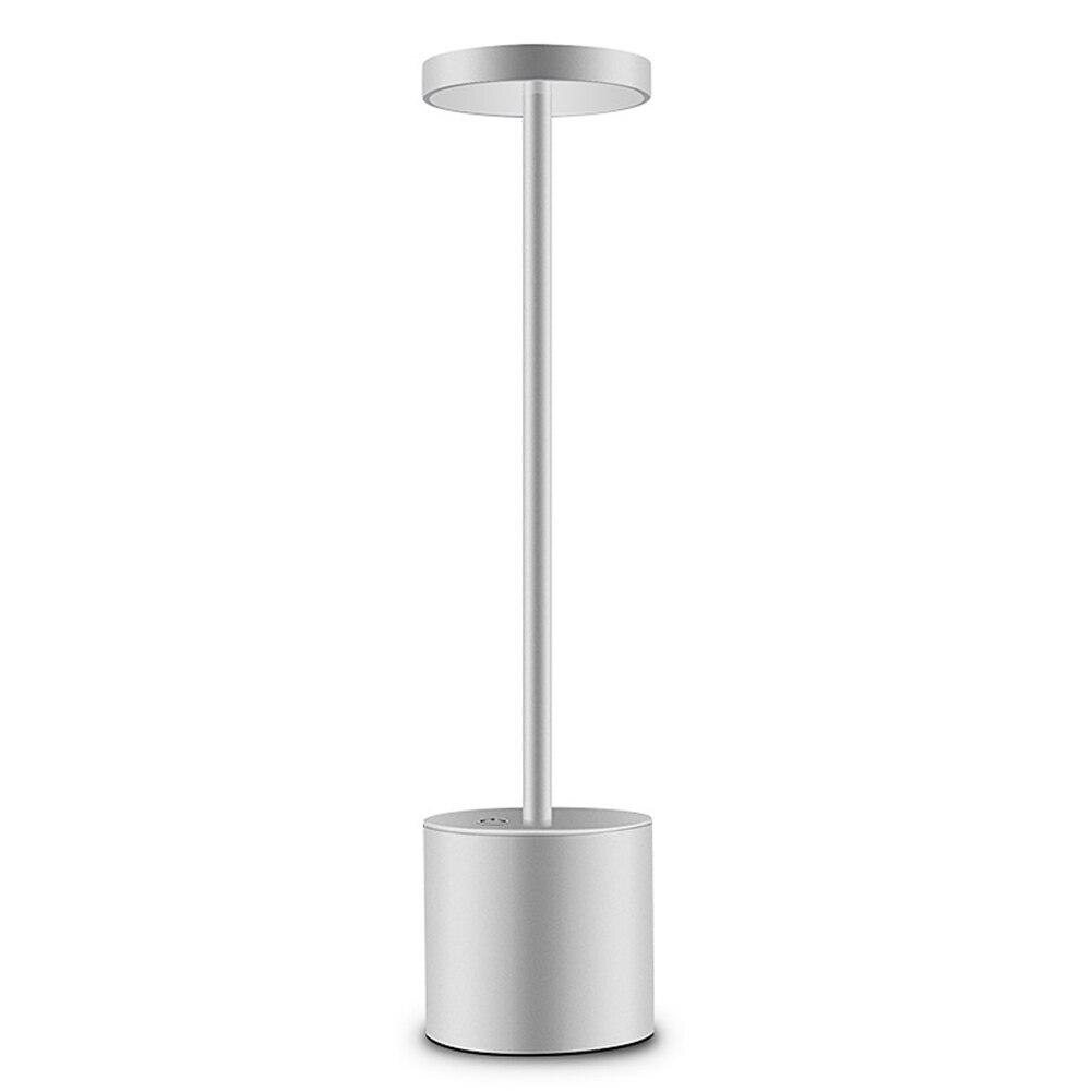 LED 2 Modi Verstelbare Bureaulamp 3000K Oogbescherming Touch Schakelaar Bureaulamp Dimmer Oplaadbare USB Led Leeslamp Tafel lamp: Sliver shell