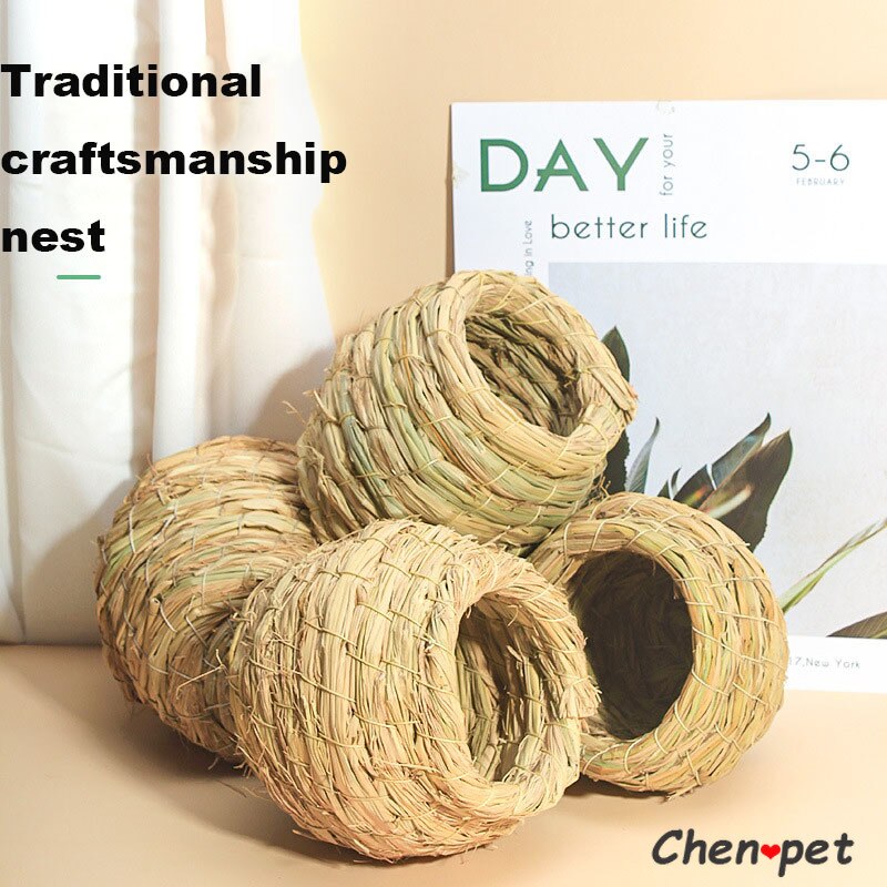 Handmade Natural Grass Bird Nest Bird House Parrot Pigeon Nest Warm Pet Bedroom Courtyard Bird Cage Accessories Four Seasons
