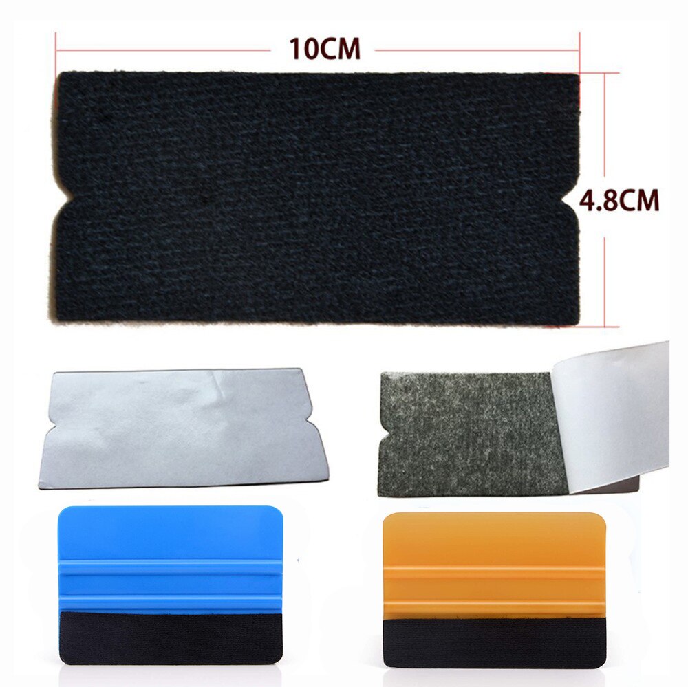 Ehdis 10 stk/sæt vinyl film bil wrap filt stof til 10cm skraber auto rude toning værktøj ren skraber ingen ridse filt klud kant