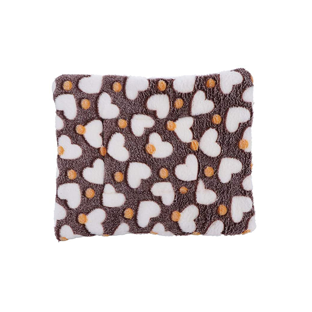 Soft Fleece Pet Mat Deken Klein Dier Cavia Hamster Bed Huis Winter Warm Eekhoorn Egel Konijn Chinchilla Mat Nest: Coffee  / L 34x28cm