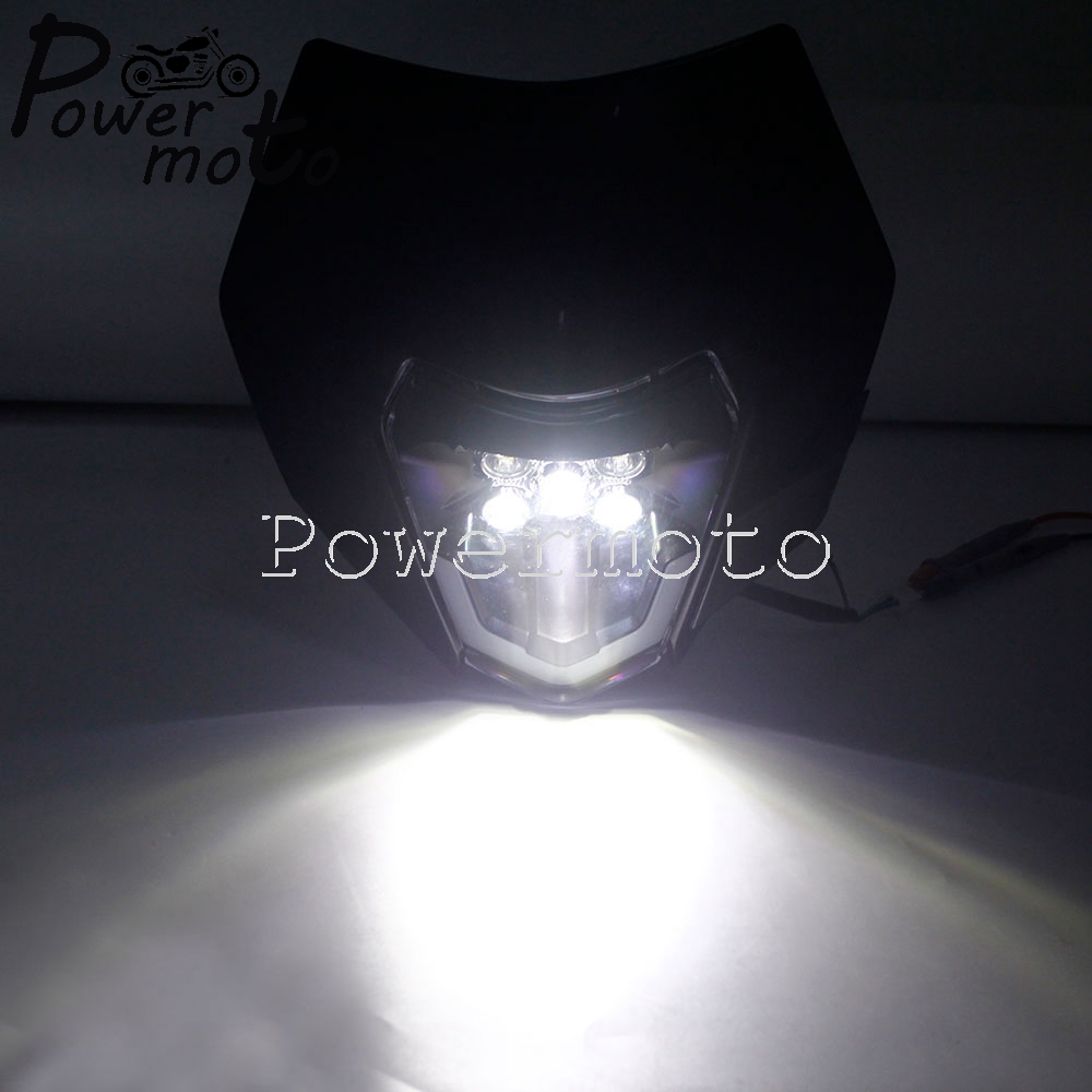 Enduro MX Dirt Bike Hi/Lo Beam Headlamp LED Headlight Mask For EXC EXC-F XC-W 250 300 350 450 500 690 SMC Enduro FREERIDE 250