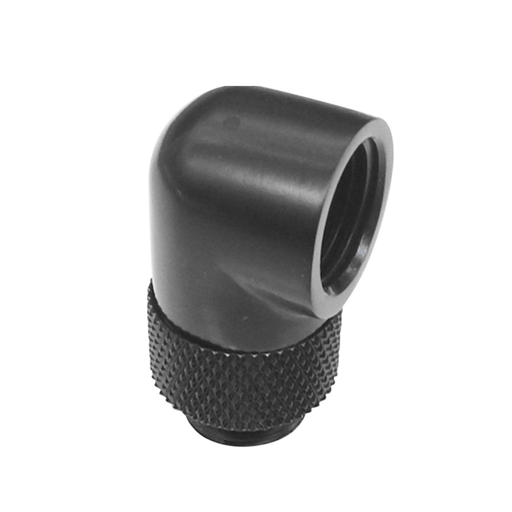 90 Degree Bend Right Angle Adapter Copper Elbow Connector Rotatable Enhance PC Water Cooling Joint Quick Connect G1/4 Thread: Black