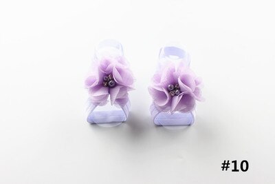 Baby Lace Foot Flower Barefoot Shoes Decorated Toddler Infant Socks Summer Style Sweet Accessories For Girl Photo Props: light purple