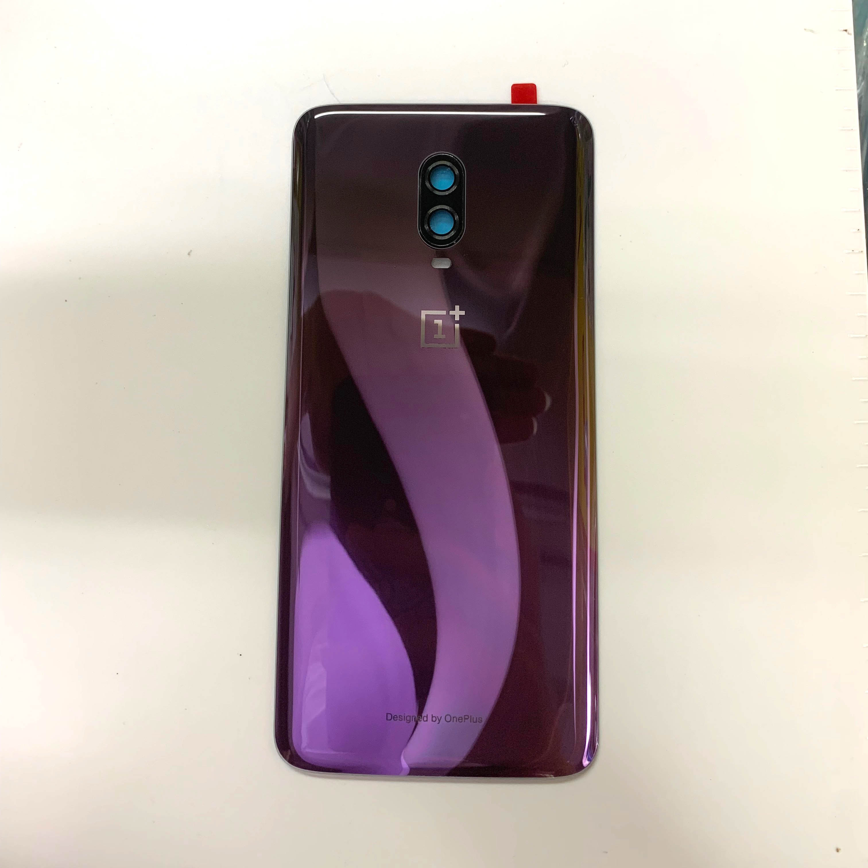 Original Glass For OnePlus 6 6T Back Battery Cover Door Rear Glass Oneplus 7 Pro Battery Cover 1+6T Housing Case + Camera Lens: 6T Bright Purple