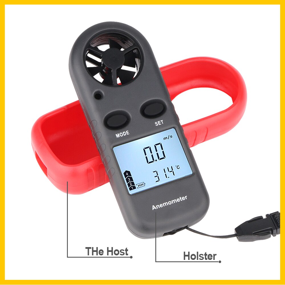 Portable Wind Speed Meter Digital Anemometer Thermometer 30m/s LCD Backlit Hand-heldMeasuring wind speed Tool WT816