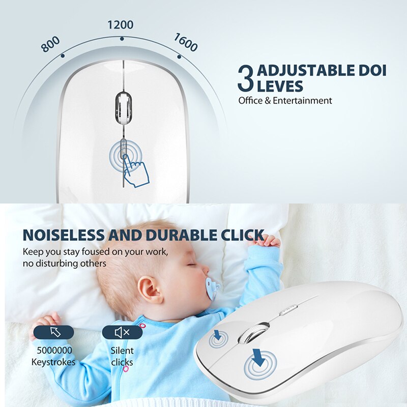 SeenDa-teclado y ratón inalámbricos Combo, 2,4G, ultrafino, para ordenador Windows, Bluetooth, para Ipad