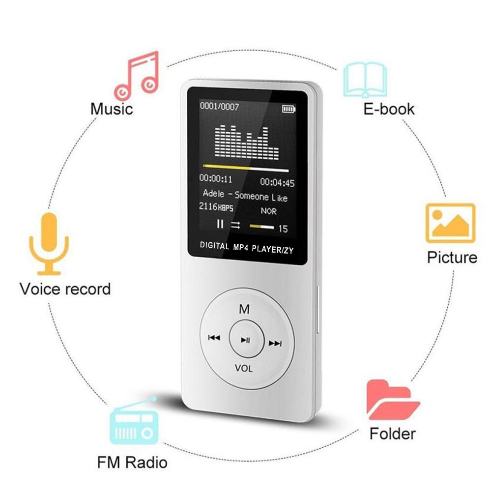 1.8inch Media HIFI Portable Movie MP3 Ultra-thin Digital Music Player Ebook With FM Radio