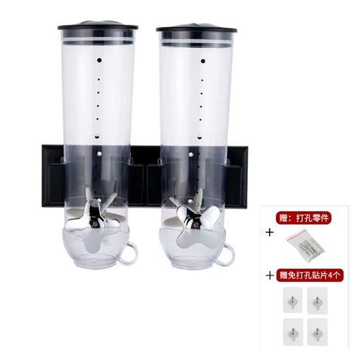 Kitchen Indispensable Dry Food Dispenser Chrome Single Weight and Double Control Breakfast Cereal Oatmeal Rice Bucket Storage: Clear