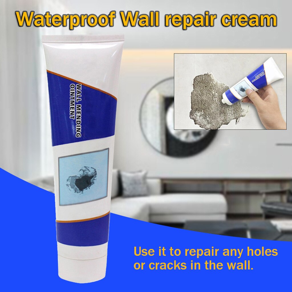 White Latex Paint Wall Repair Cream Household Hole Disappear Waterproof Magic White Latex Paint Wall Repair Cream Househol