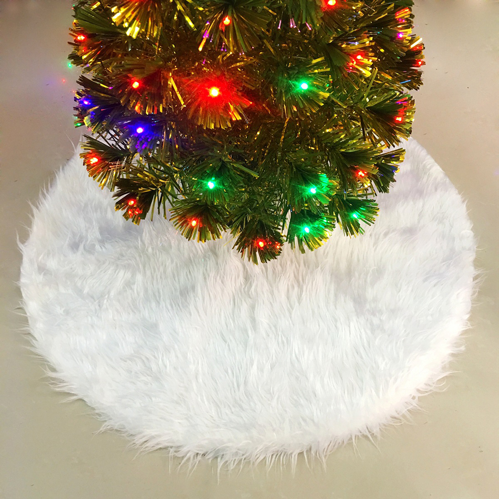 78/90/122cm Xmas Christmas Tree Plush Decorations Items Pure White Hairy Skirt Festival Home Party Decor Ornaments Crafts Carpet