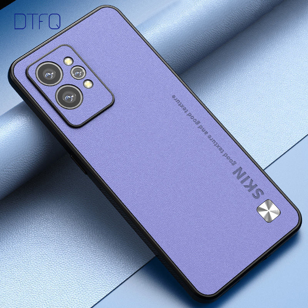 Case Voor Realme Gt 2 Pro Luxe Leather Case Voor Realme Gt Neo 2 Gt Gt 5G GT2 Coque schokbestendig Case Voor Realme Gt Neo3 GT2 Pro: Denim / Bruin